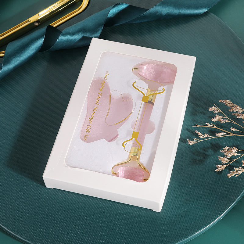 Natural Jade Facial Roller and Gua Sha Set