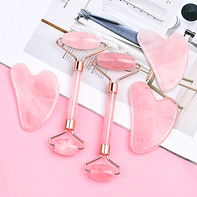 Natural Jade Facial Roller and Gua Sha Set