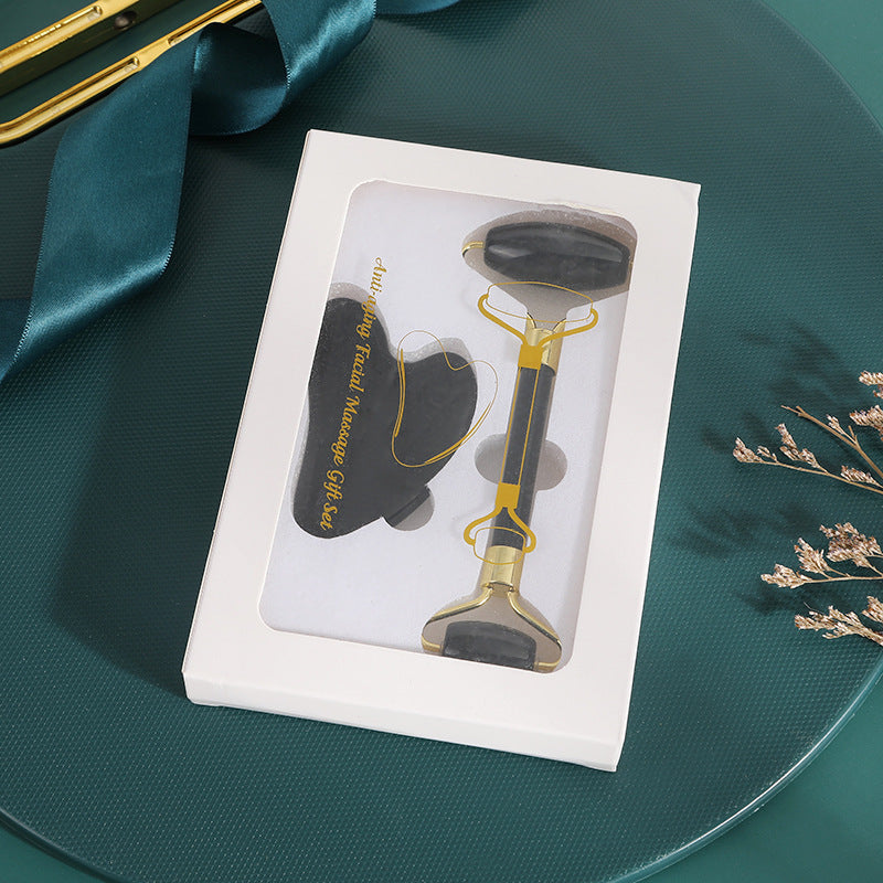 Natural Jade Facial Roller and Gua Sha Set